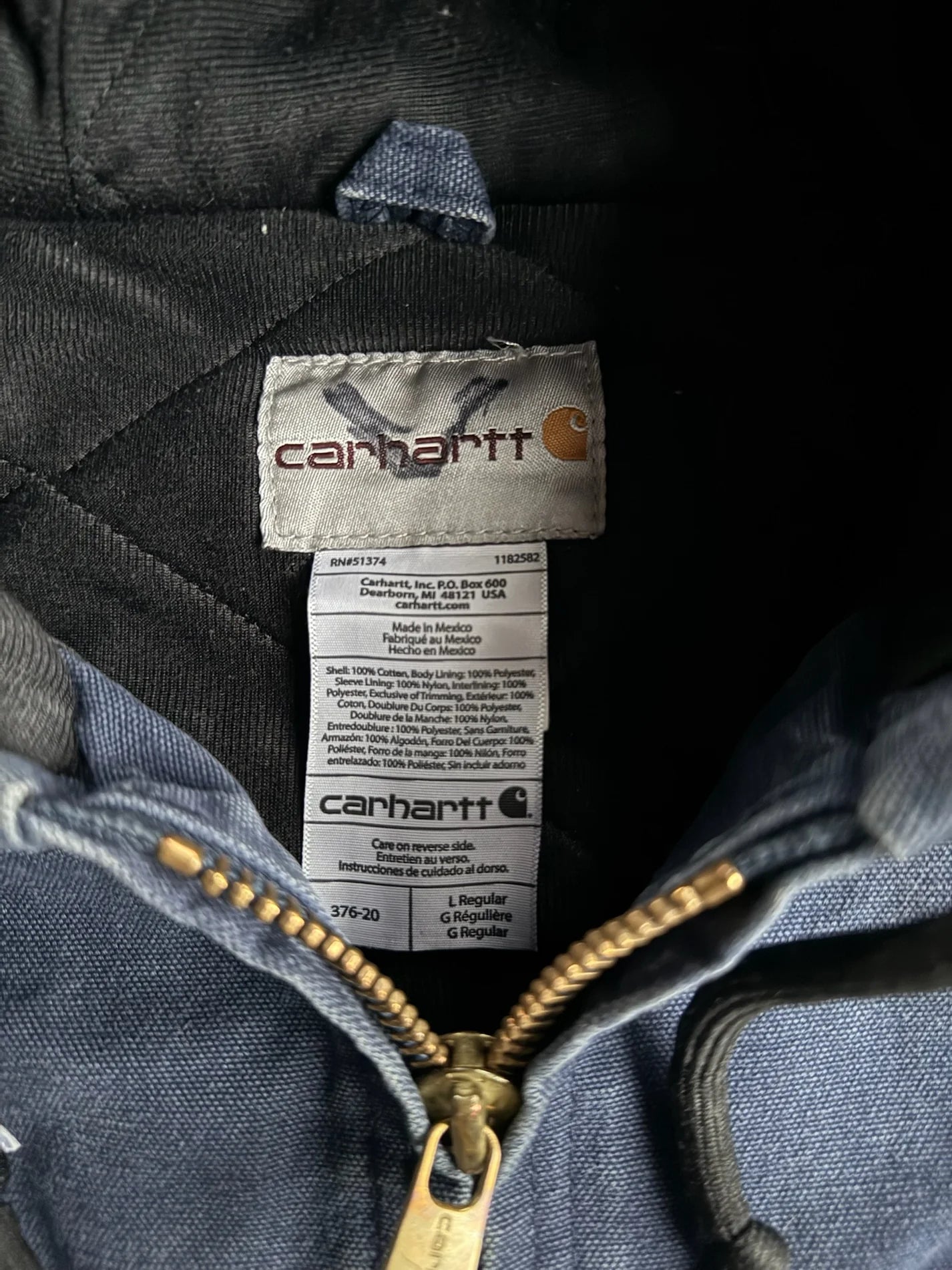 Vintage Navy Yankees Hooded Carhartt Jacket