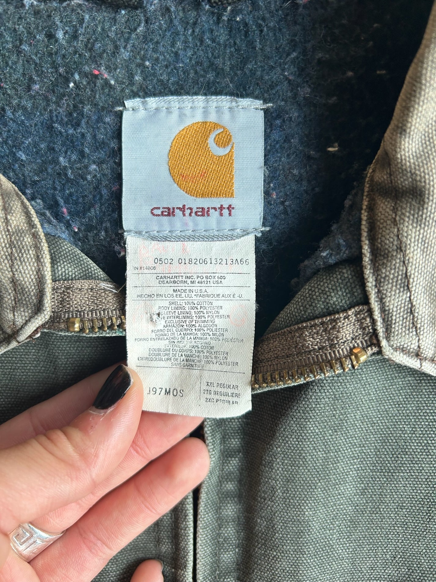 Vintage Faded Green Flannel Lined Detroit Carhartt Jacket™