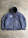 Vintage Navy Yankees Hooded Carhartt Jacket