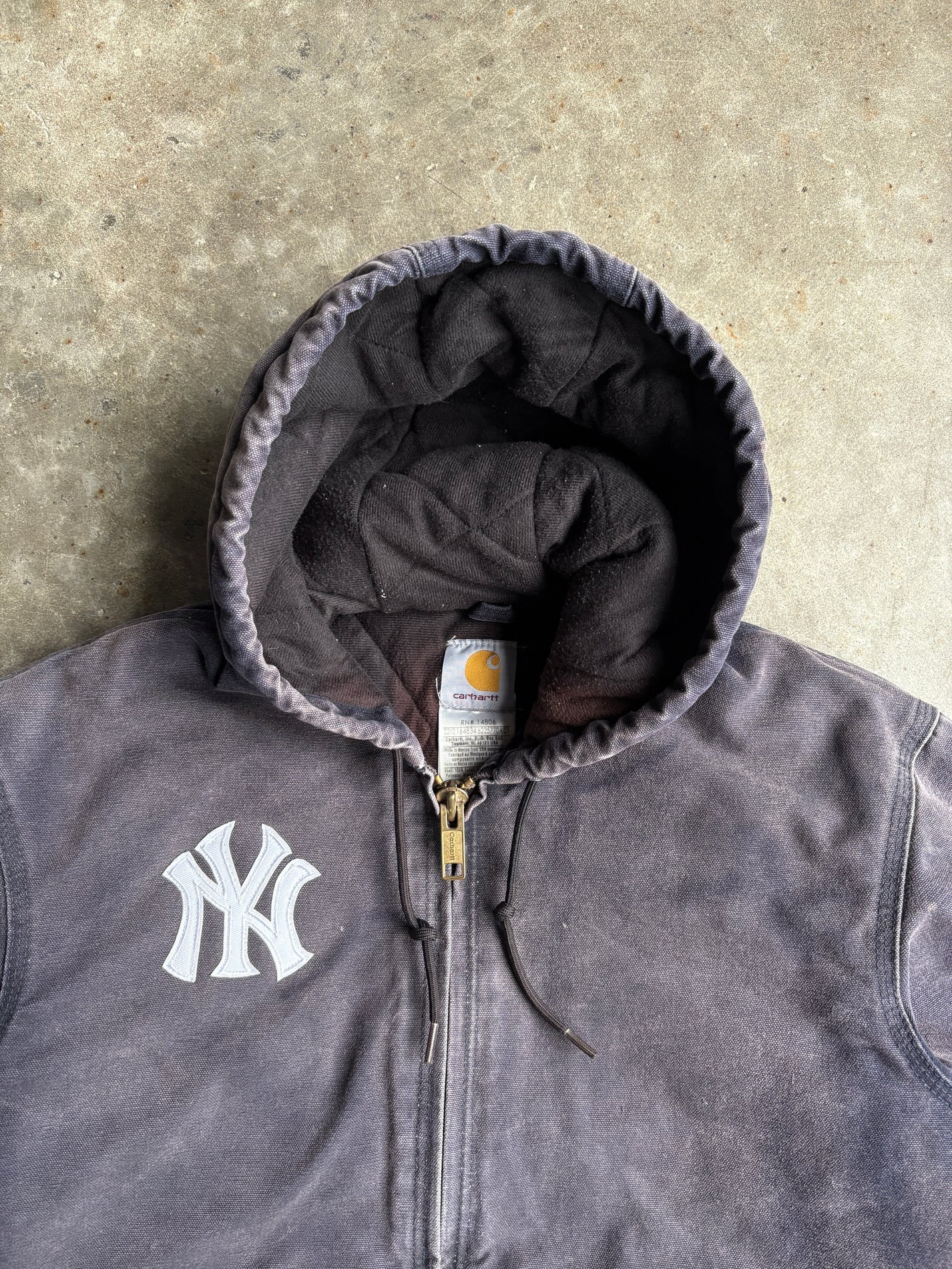 Vintage Navy Yankees Hooded Carhartt Jacket