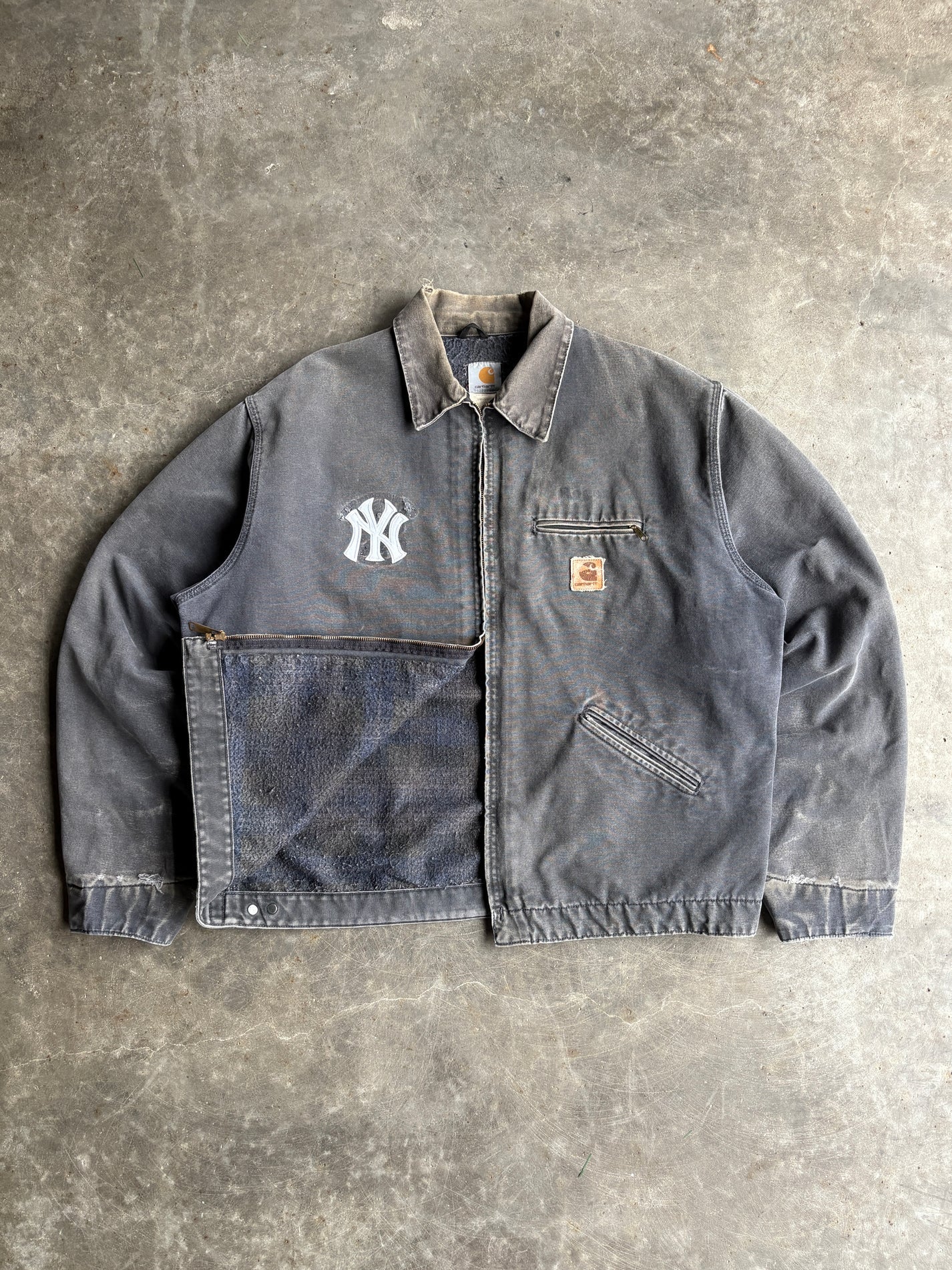 Vintage Charcoal Grey Yankees Detroit Carhartt Jacket