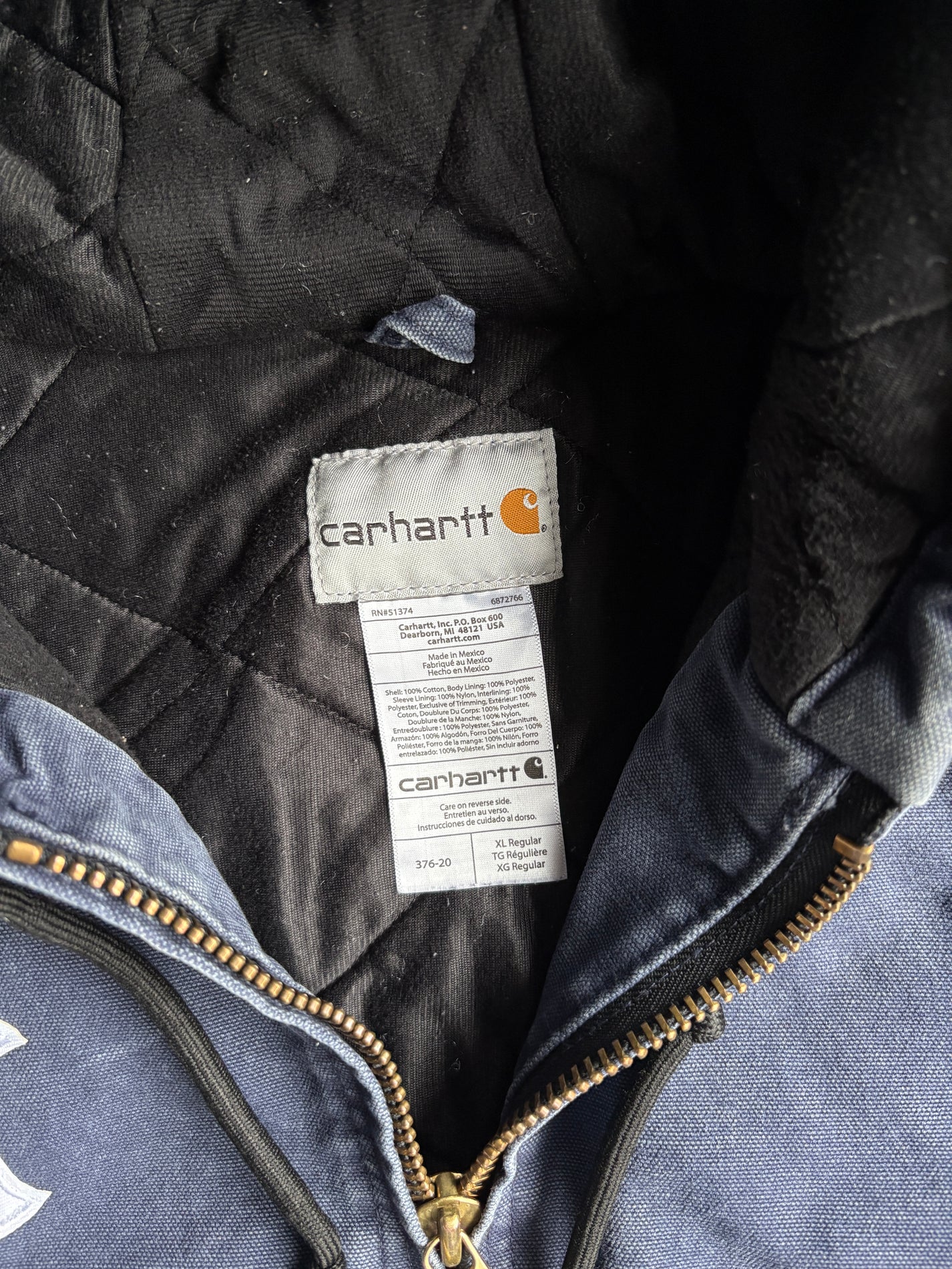 Vintage Navy Yankees Hooded Carhartt Jacket